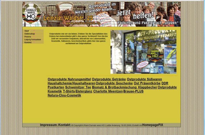 Ost-Produkte - eigene homepage gestalten