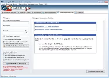 Website - Homepage-Programm mit FTP